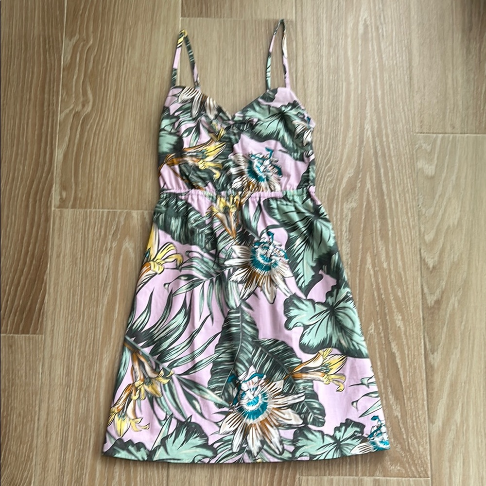 J. Crew Pink and Green Floral Dress